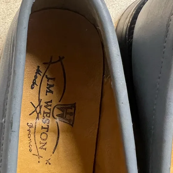 Gray Penny Loafers with Smooth Finish