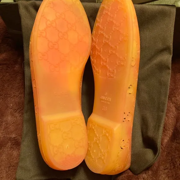 Gucci Authentic Rubber GG Supreme Cutout Ballerina Flats box &amp; duster included