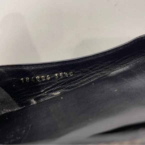Gucci Black Leather GG Ballet Flats Size 35.5 G