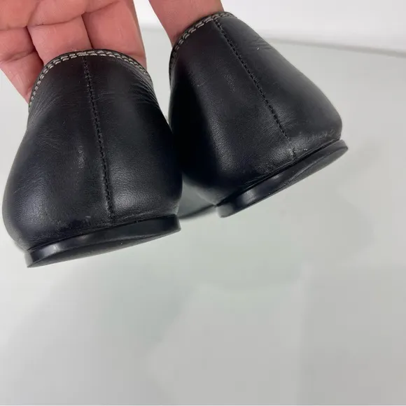 Gucci Black Leather GG Ballet Flats Size 35.5 G