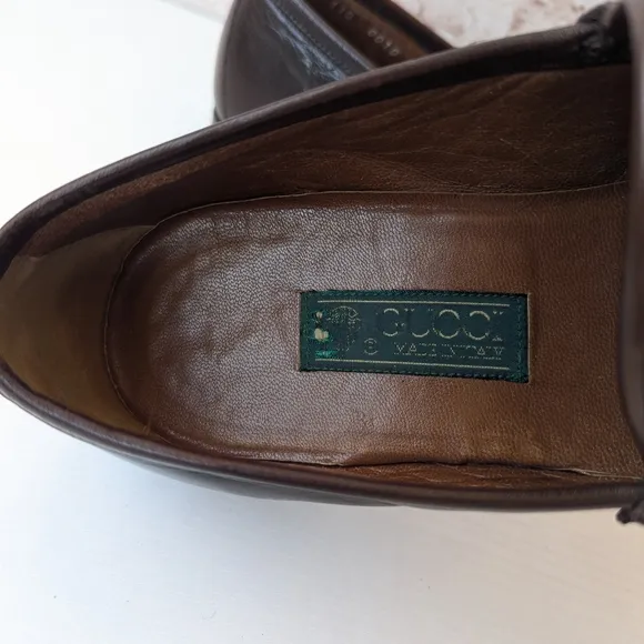 Gucci Brown Leather Horsebit Loafers Slip-On