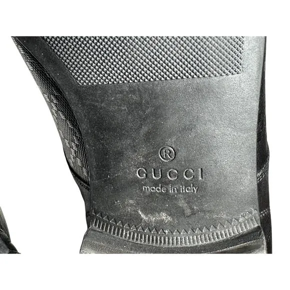 Gucci Men's Black Leather Diamante Lace Up Oxfords Dress Shoes Size 7