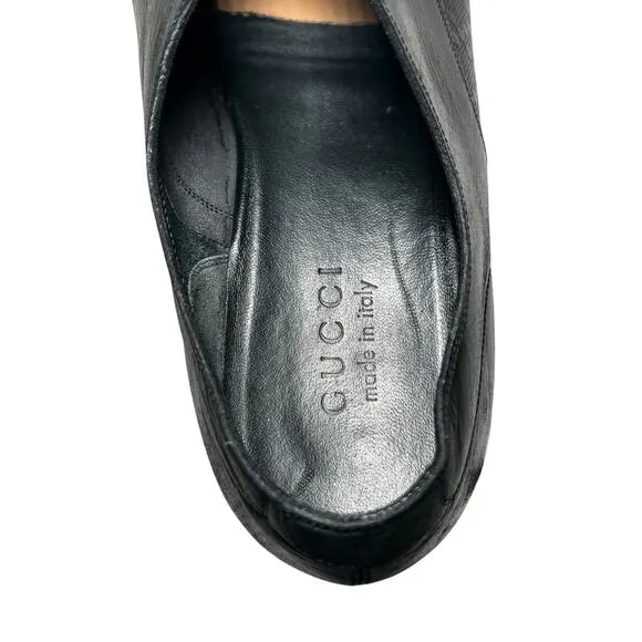 Gucci Men's Black Leather Diamante Lace Up Oxfords Dress Shoes Size 7