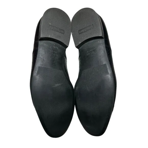 Gucci Men's Black Leather Diamante Lace Up Oxfords Dress Shoes Size 7
