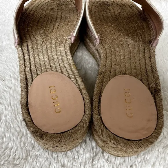 Gucci Pilar GG Double Stack Espadrilles Size 37