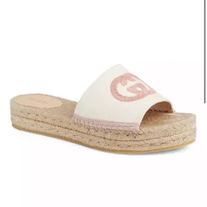 Gucci Pilar GG Double Stack Espadrilles Size 37