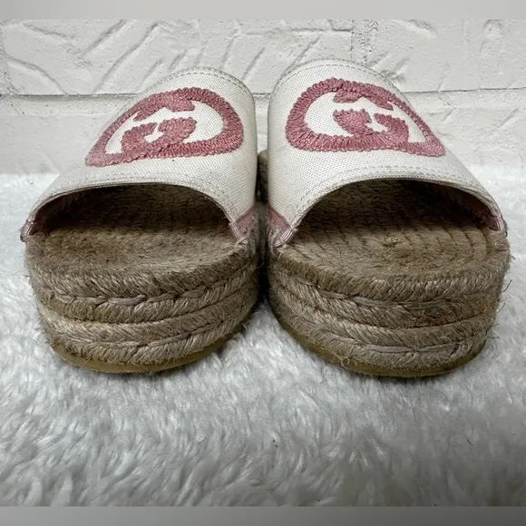 Gucci Pilar GG Double Stack Espadrilles Size 37