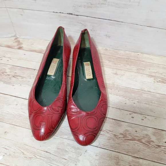 Gucci Vintage Red Ballet Flats