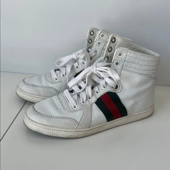 Gucci White High-Top Sneakers