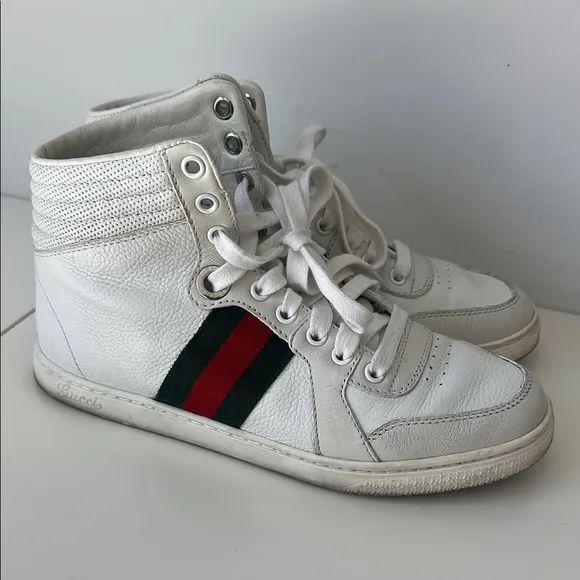 Gucci White High-Top Sneakers