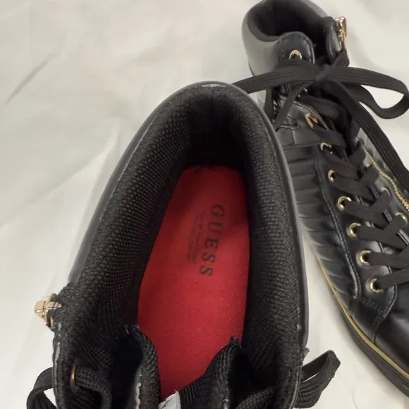 GUESS Men's Million Quilted Faux-Leather High Top Side-Zip Sneakers