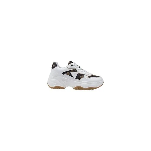 Guess Sporty Lace-Up Rubber Sole Sneakers Women White