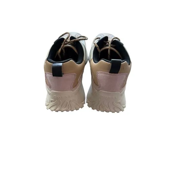 Guess Womens Tan Black Lace Up Chunky Platform Athletic Sneakers Size 9.5
