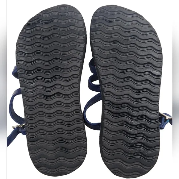 Handmade 100% Leather Adjustable Fit Strap Flat Sandals w/ Arch Support Size 6.5