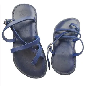 Handmade 100% Leather Adjustable Fit Strap Flat Sandals w/ Arch Support Size 6.5