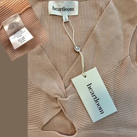 HEARTLOOM Kessy Twist Front Bodycon Dress in Sand