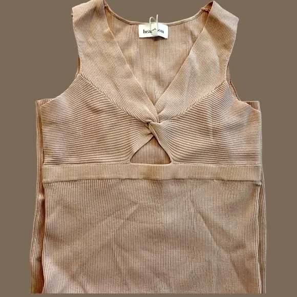 HEARTLOOM Kessy Twist Front Bodycon Dress in Sand