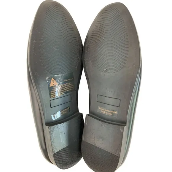 Henry Ferrera Mens Faux Leather Loafers Size 9 Black With Gold Bit Detail 7952