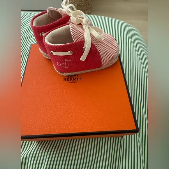 Hermes Kids Red Petit Chalutier Espadrilles
