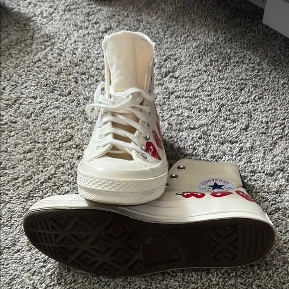 High-Top Sneakers with Red Heart Design