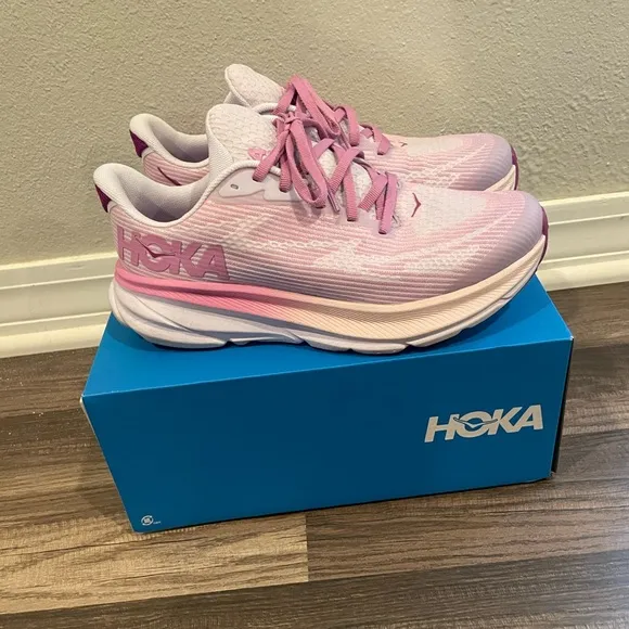 Hoka Pink and Purple Sneakers with Mesh Upper and Chunky Cushioning