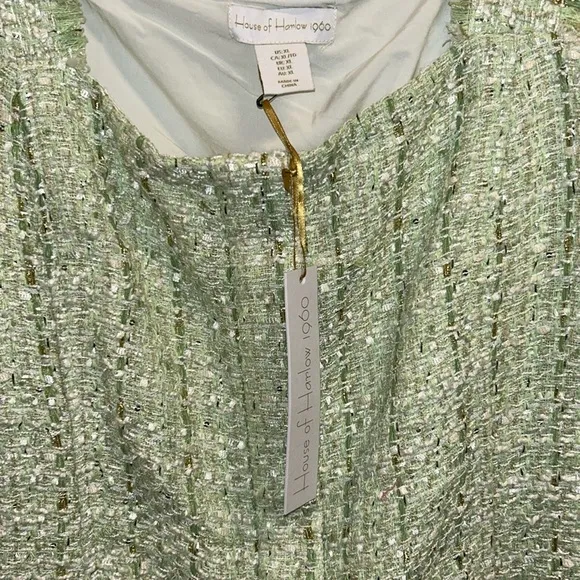 House of Harlow 1960 Green Tweed A-Line Mini Dress Size XL NEW