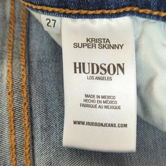 Hudson Krista Classic Medium Wash Mid Rise Ankle Length Super Skinny Jeans 27