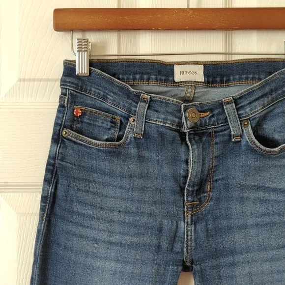 Hudson Krista Classic Medium Wash Mid Rise Ankle Length Super Skinny Jeans 27