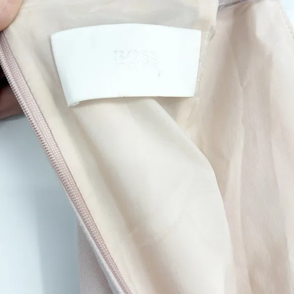 Hugo Boss Diopena Square Neck Light Pink Sleeveless Shift Dress SIZE 2