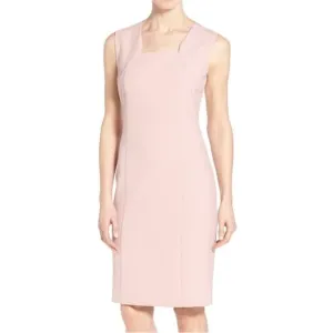 Hugo Boss Diopena Square Neck Light Pink Sleeveless Shift Dress SIZE 2