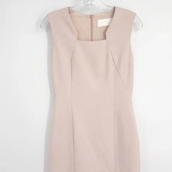 Hugo Boss Diopena Square Neck Light Pink Sleeveless Shift Dress SIZE 2
