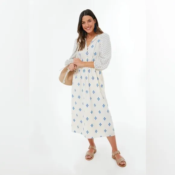 HUNTER BELL Blue Medallion Clementine Dress