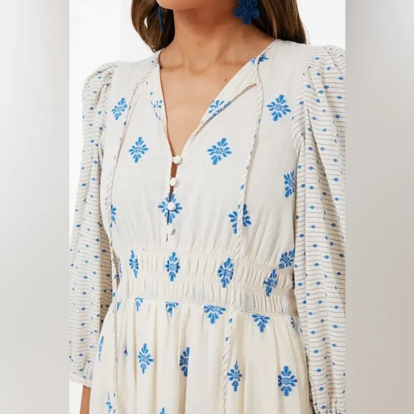 HUNTER BELL Blue Medallion Clementine Dress