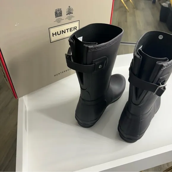 Hunter Women's Original Back Adjustable Short Boots - Onyx