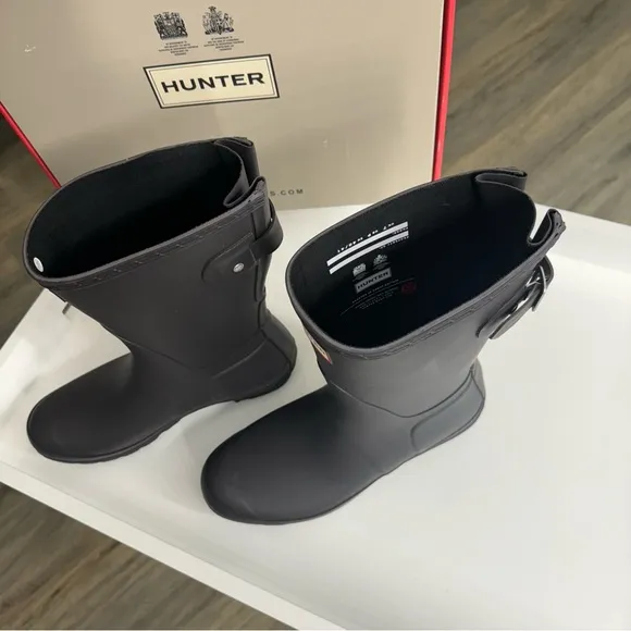 Hunter Women's Original Back Adjustable Short Boots - Onyx