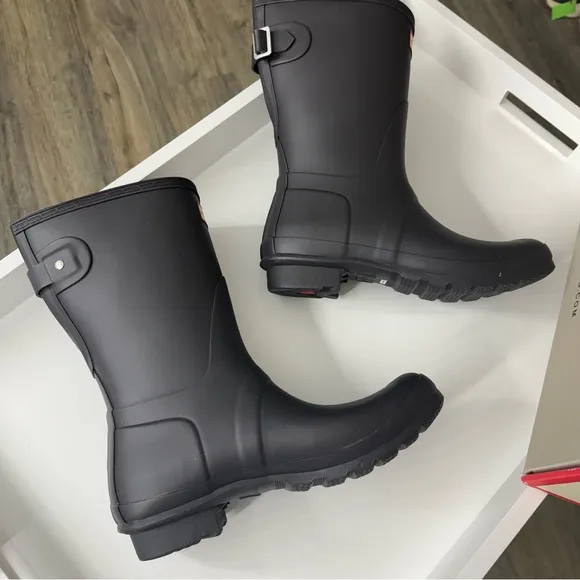 Hunter Women's Original Back Adjustable Short Boots - Onyx