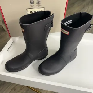 Hunter Women's Original Back Adjustable Short Boots - Onyx