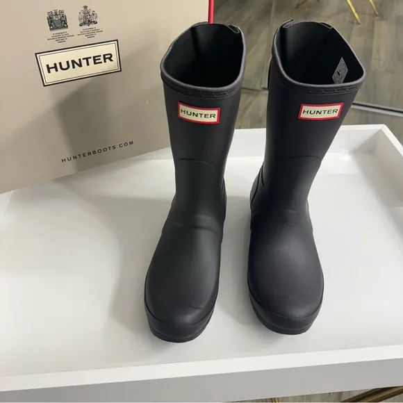 Hunter Women's Original Back Adjustable Short Boots - Onyx