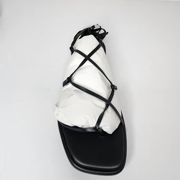 Ilio Smeraldo Geradine Black Strappy Lace Up Sandals Size 38