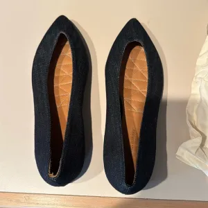 Isabel Marant Blue Denim Plumy Ballet Flats suze 37