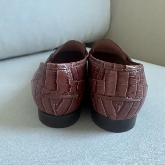 J. Crew Academy Croc embossed leather loafers 8.5