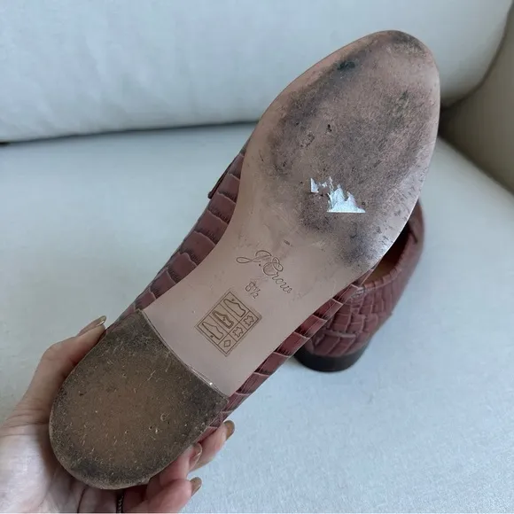 J. Crew Academy Croc embossed leather loafers 8.5