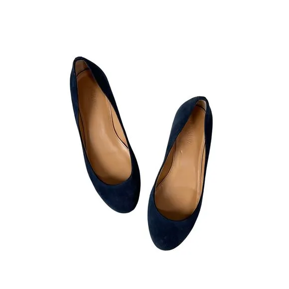 J. Crew Blue Suede Ballet Flats Size 7