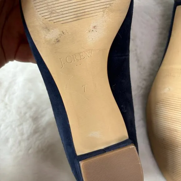 J. Crew Blue Suede Ballet Flats Size 7