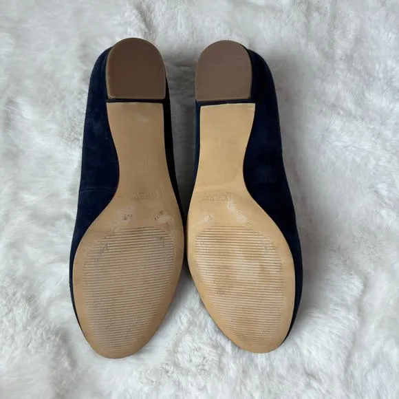 J. Crew Blue Suede Ballet Flats Size 7