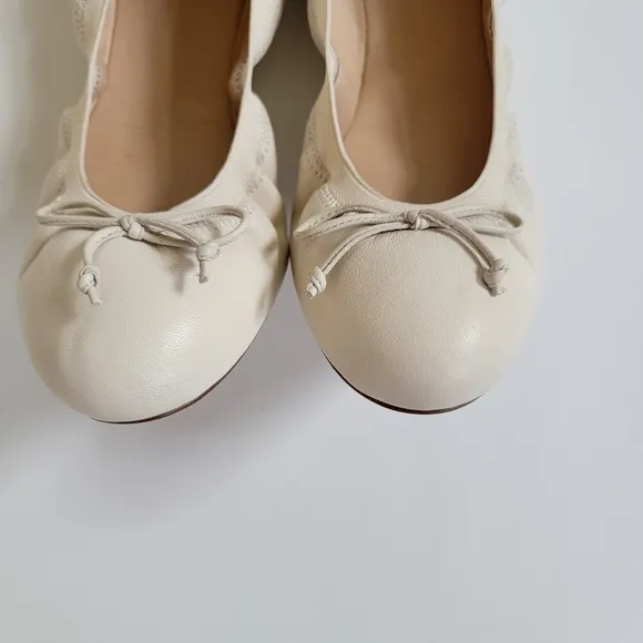 J. Crew Leather Ballet Flat in Cream