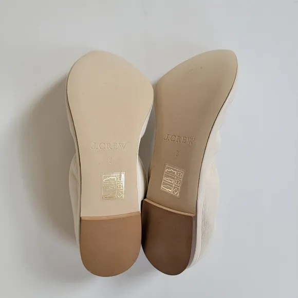 J. Crew Leather Ballet Flat in Cream