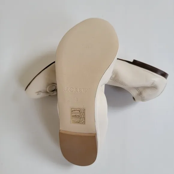 J. Crew Leather Ballet Flat in Cream
