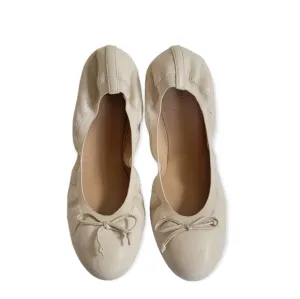 J. Crew Leather Ballet Flat in Cream