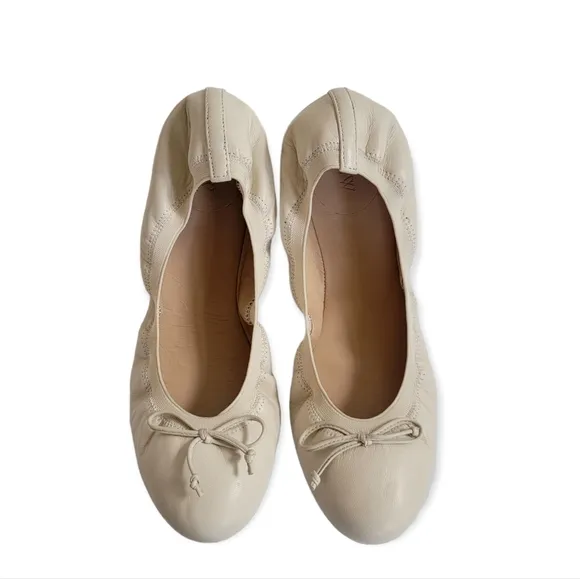J. Crew Leather Ballet Flat in Cream